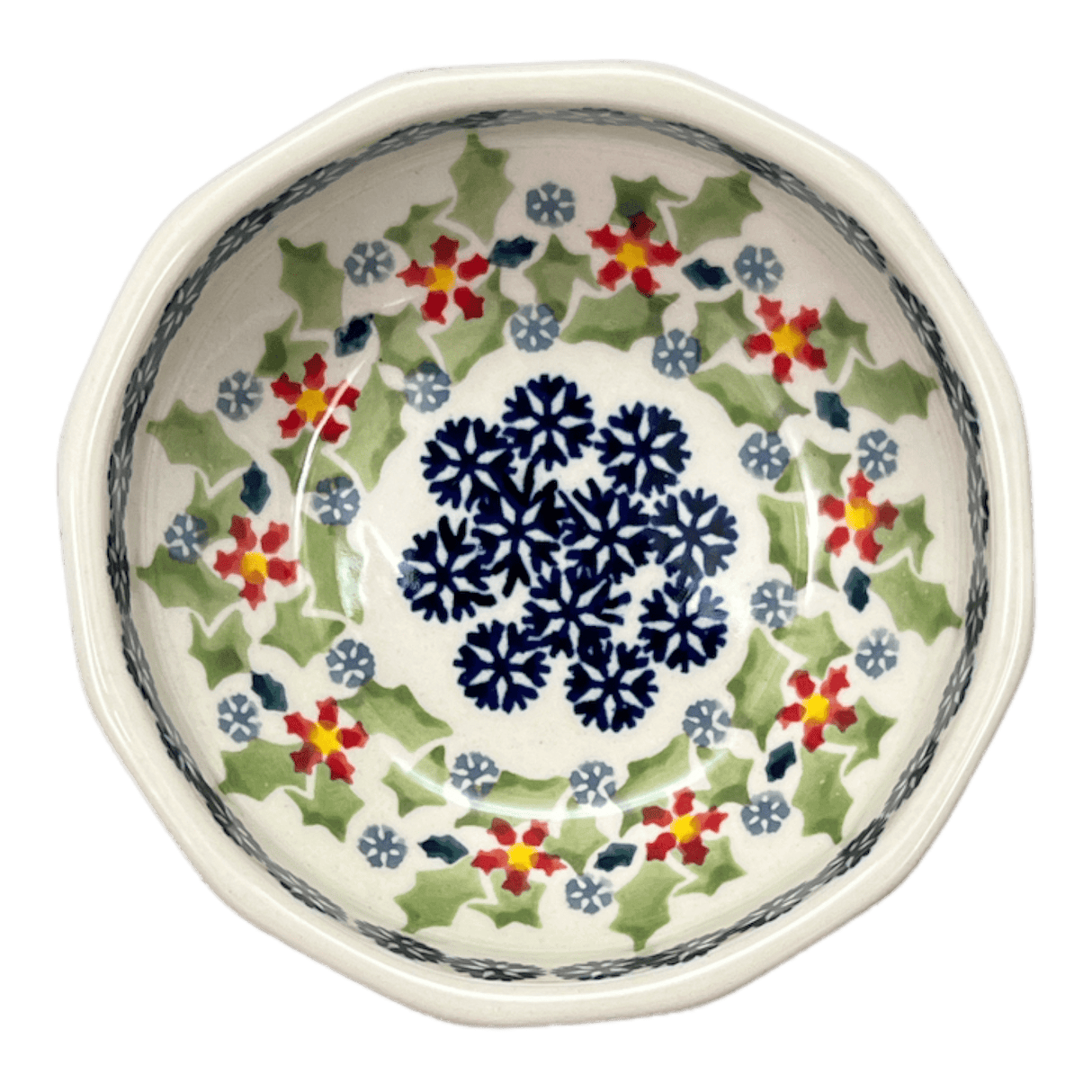 Bowl, Multiangular, 5" in "Holly In Bloom" by Manufaktura | M058T-IN13