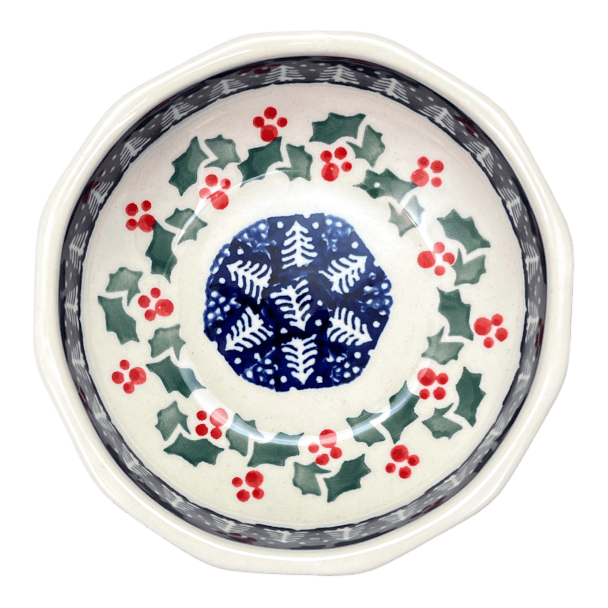 Bowl, Multiangular, 5" in "Holiday Cheer" by Manufaktura | M058T-NOS2