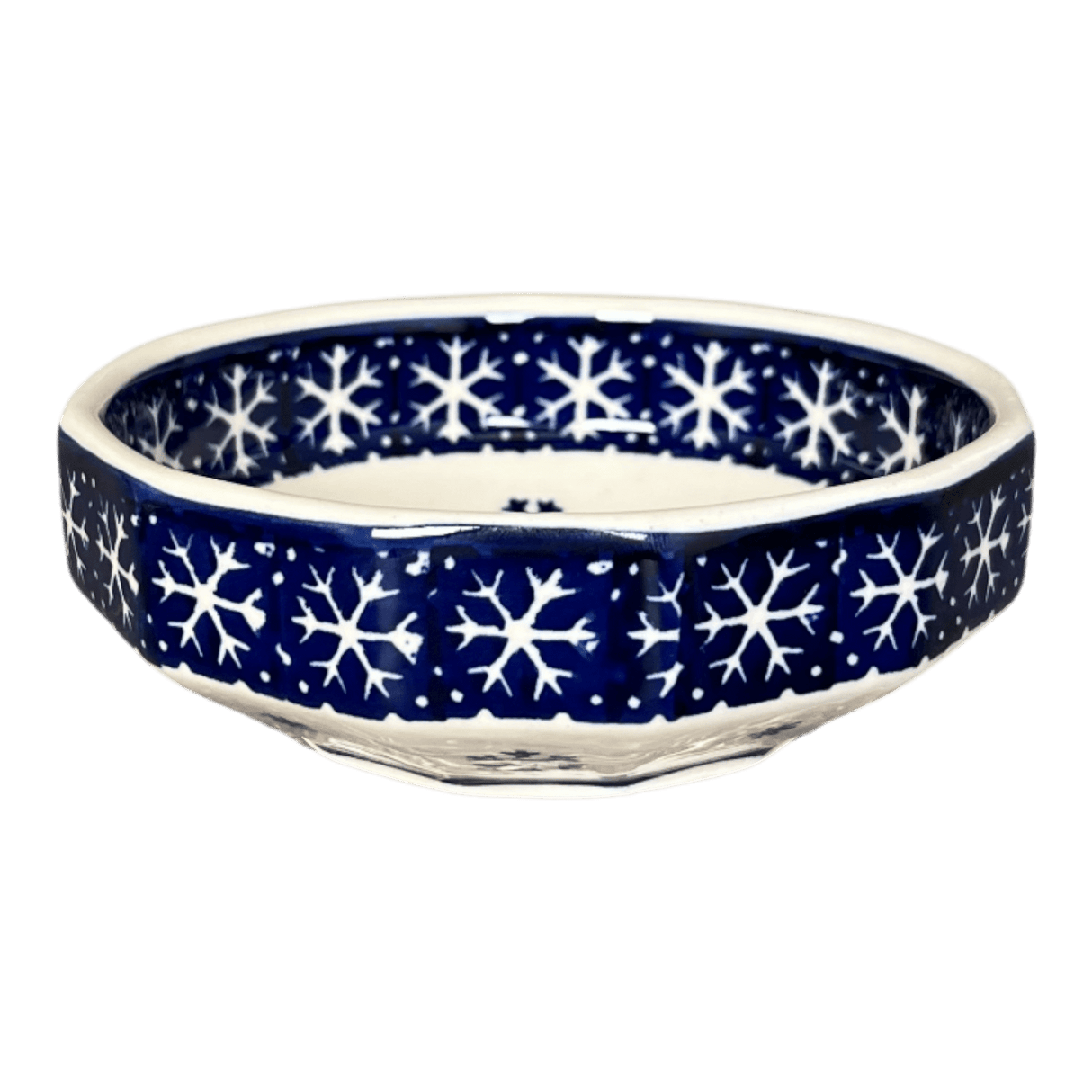 Bowl, Multiangular, 5" in "Snow Drift" by Manufaktura | M058T-PZ