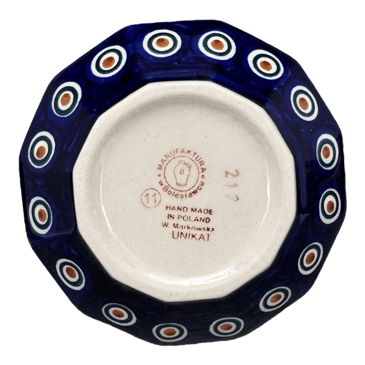 Bowl, Multiangular, 5" in "Peacock Dot" by Manufaktura | M058U-54K