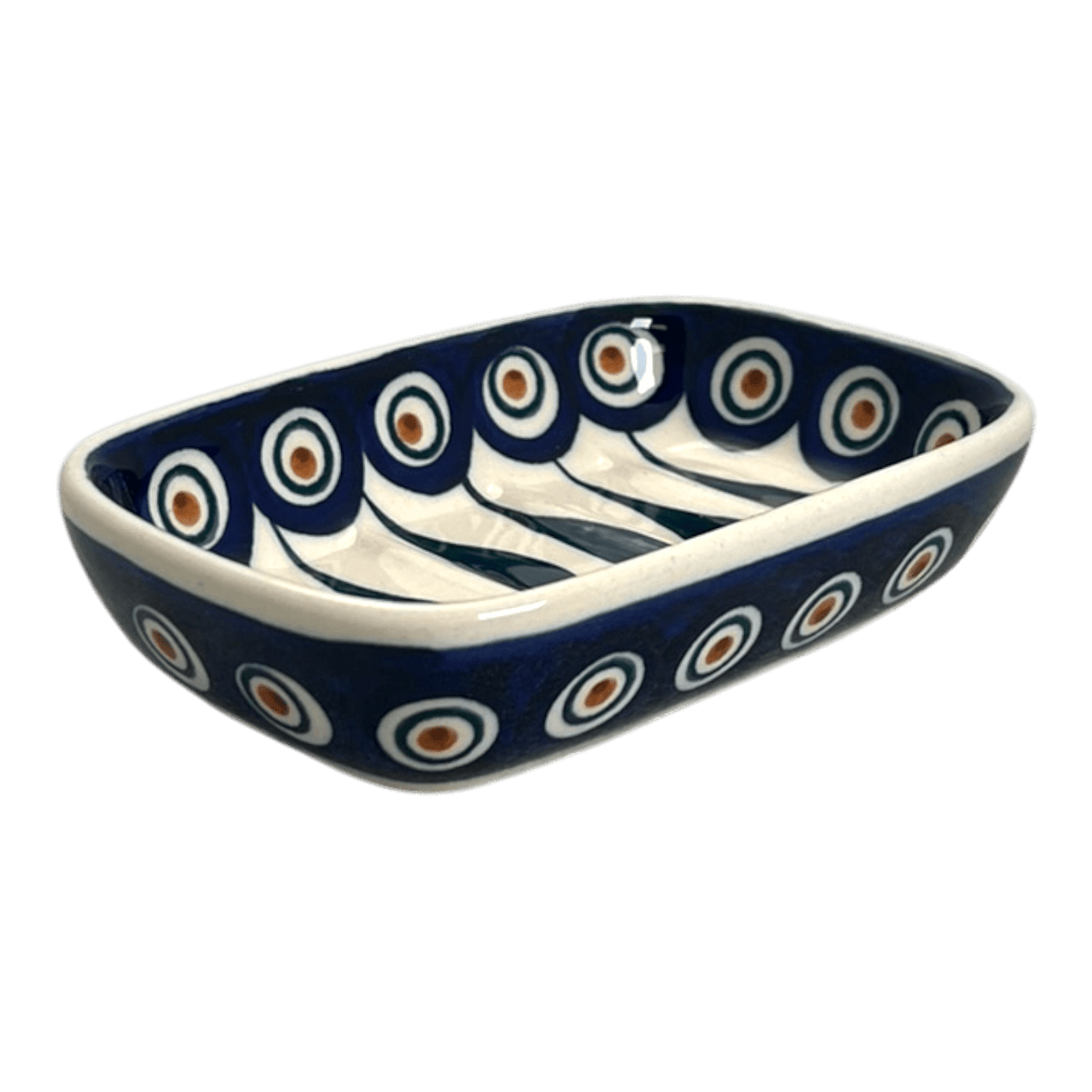 Soap Dish, Rectangular, 5" x 3.25" in "Peacock" by Manufaktura | M063T-54