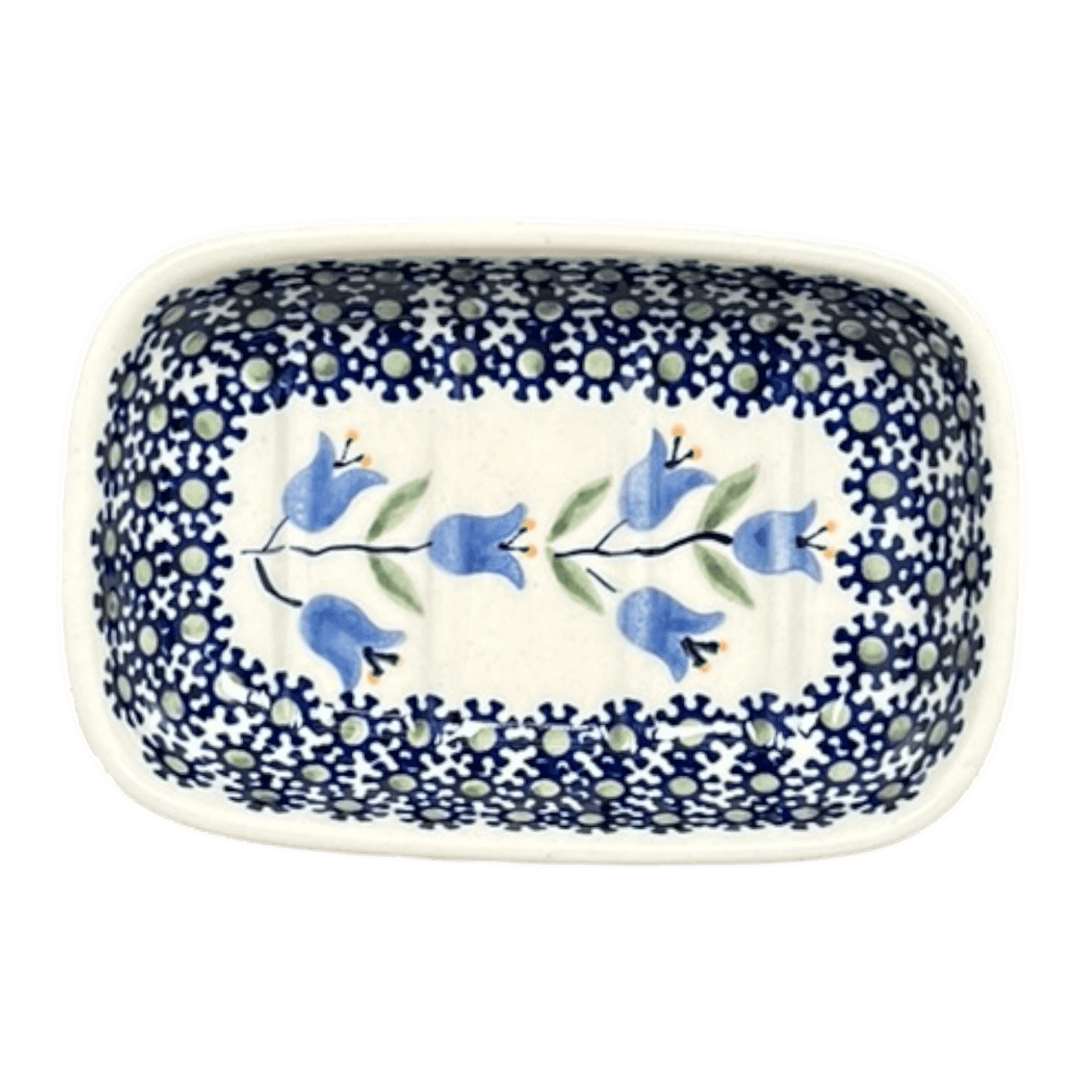 Soap Dish, Rectangular, 5" x 3.25" in "Lily of the Valley" by Manufaktura | M063T-ASD