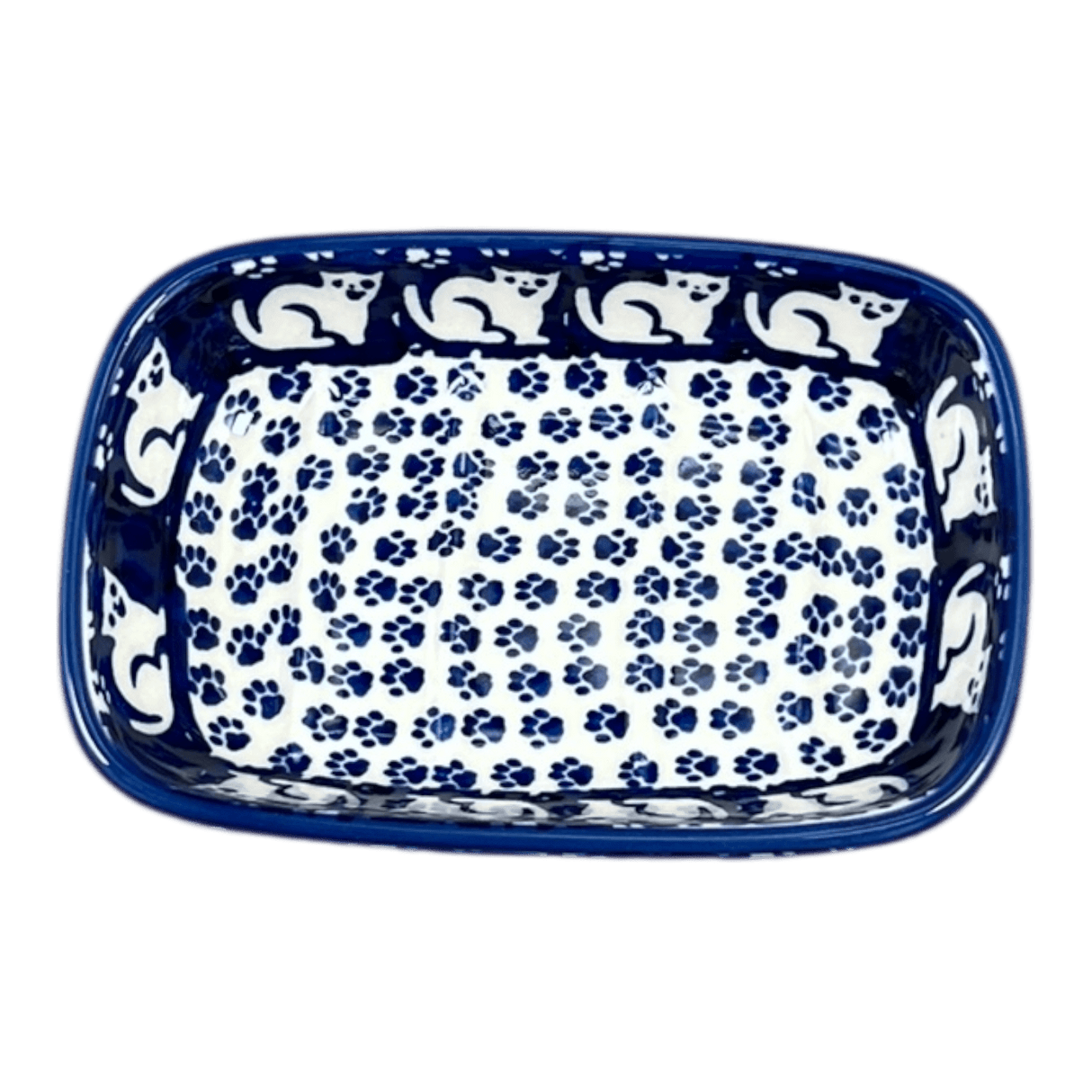 Soap Dish, Rectangular, 5" x 3.25" in "Kitty Cat Path" by Manufaktura | M063T-KOT6