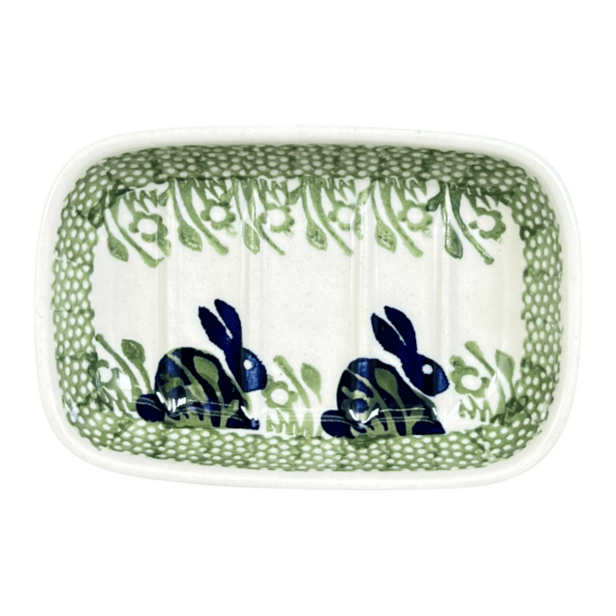 Soap Dish, Rectangular, 5" x 3.25" in "Bunny Love" by Manufaktura | M063T-P324