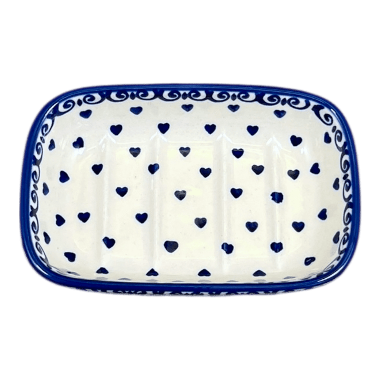 Soap Dish, Rectangular, 5" x 3.25" in "Heartfelt Blue" by Manufaktura | M063T-PS02