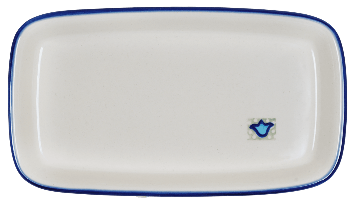 Butter Dish, American, 4" x 7.5" in "Blue Bells" by Manufaktura | M074S-KLDN