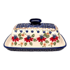 Polish Pottery American Butter Dish (Mediterranean Blossoms) | M074S-P274 at PolishPotteryOutlet.com