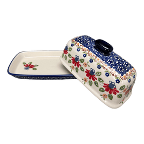 Polish Pottery American Butter Dish (Mediterranean Blossoms) | M074S-P274 Additional Image at PolishPotteryOutlet.com