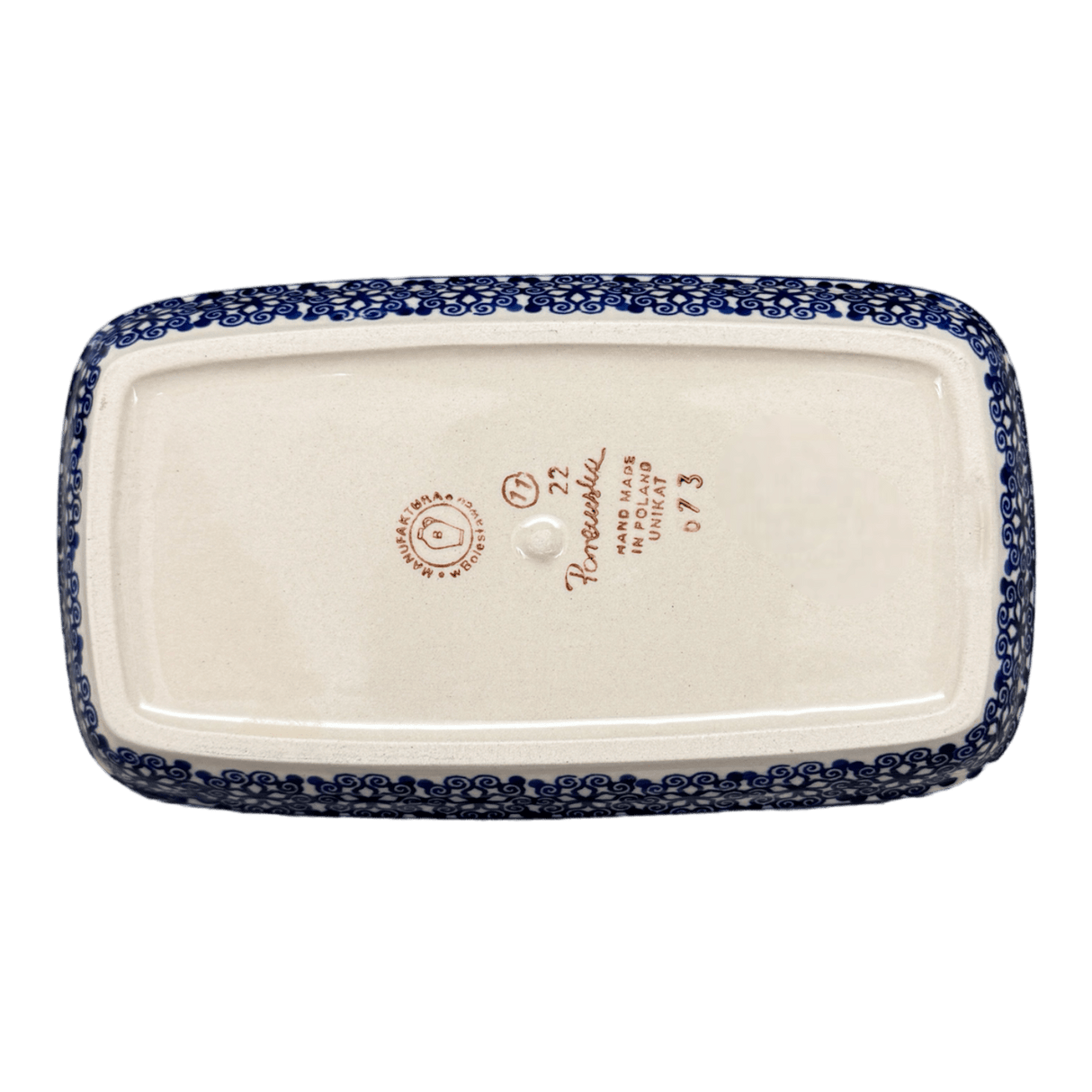 Butter Dish, American, 4" x 7.5" in "Mediterranean Blossoms" by Manufaktura | M074S-P274