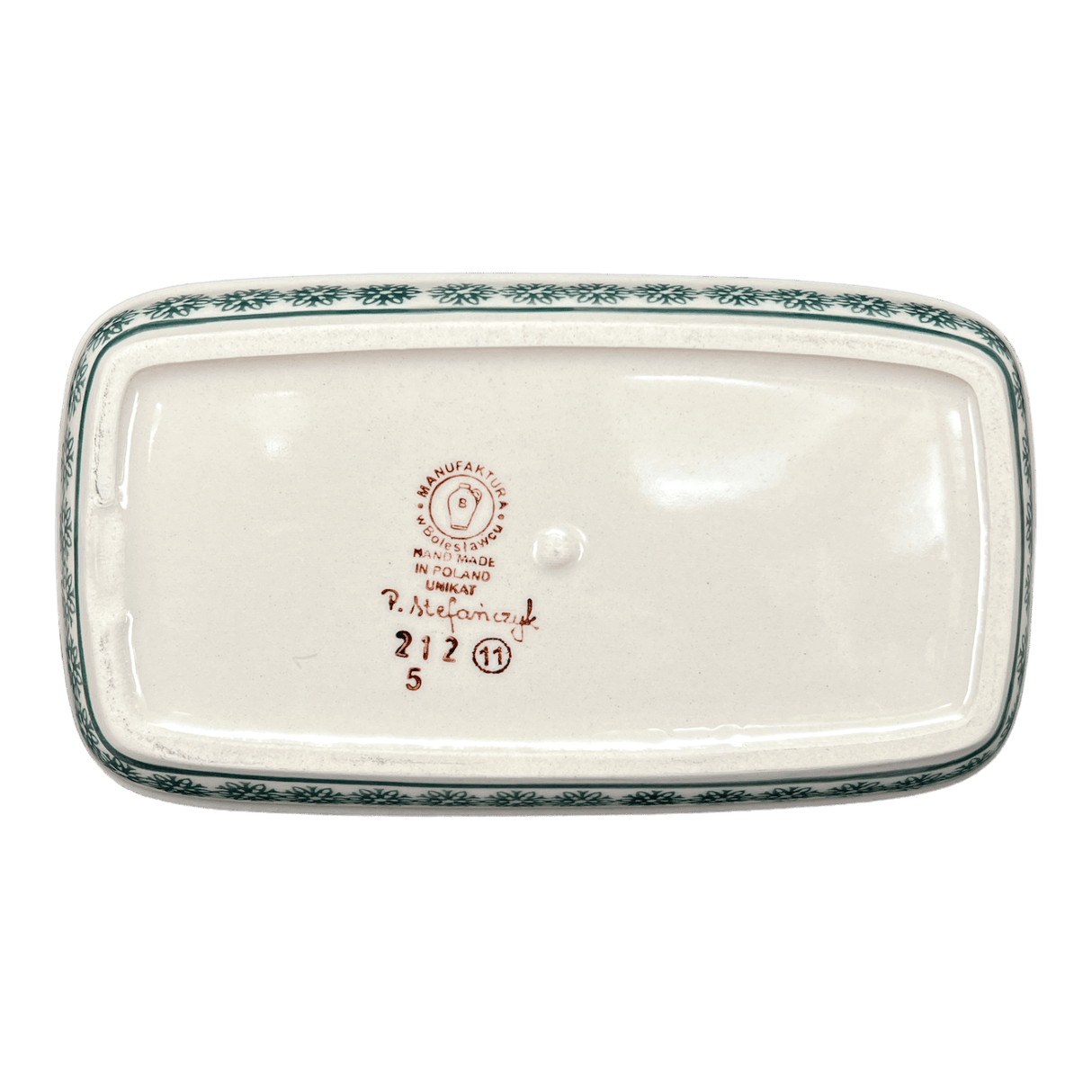 Butter Dish, American, 4" x 7.5" in "Pine Forest" by Manufaktura | M074S-PS29