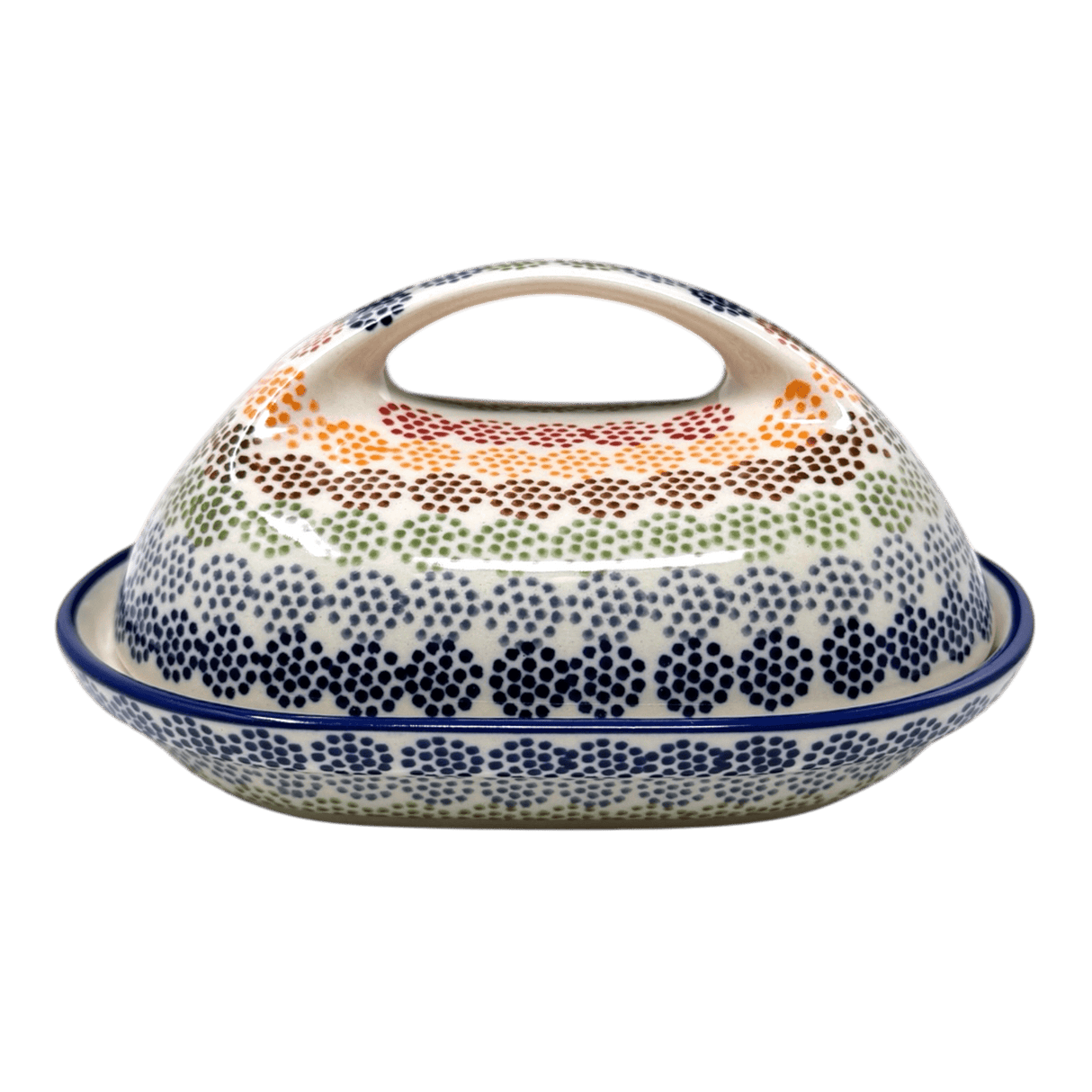 Butter Dish, Fancy, 5" x 7" in "Speckled Rainbow" by Manufaktura | M077M-AS37