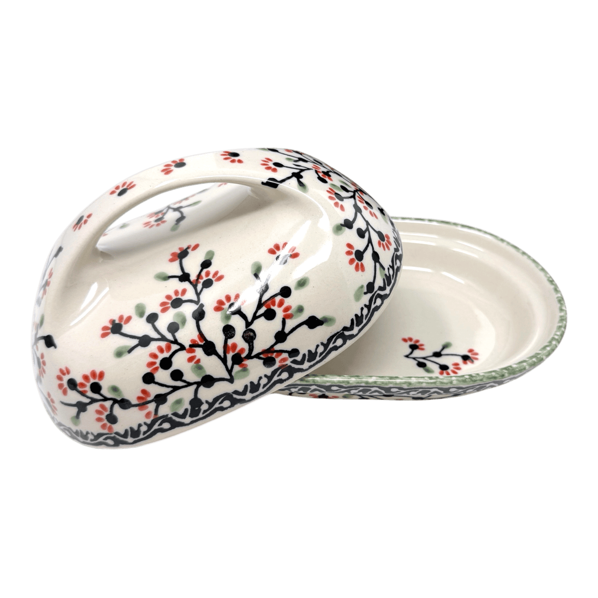 Butter Dish, Fancy, 5" x 7" in "Cherry Blossoms" by Manufaktura | M077S-DPGJ