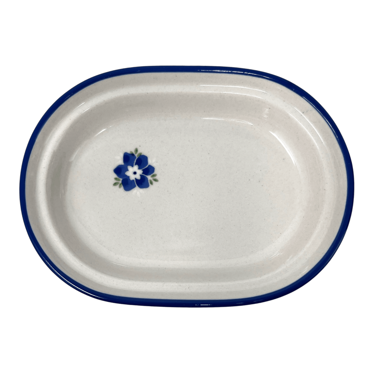 Butter Dish, Fancy, 5" x 7" in "Forget Me Not Bouquet" by Manufaktura | M077S-PS28