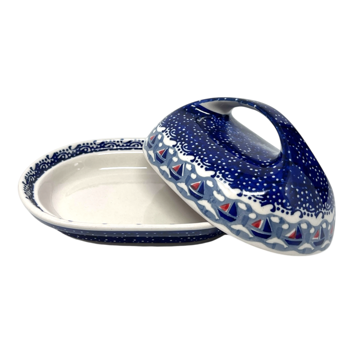 Butter Dish, Fancy, 5" x 7" in "Smooth Sailing" by Manufaktura | M077T-DPMA