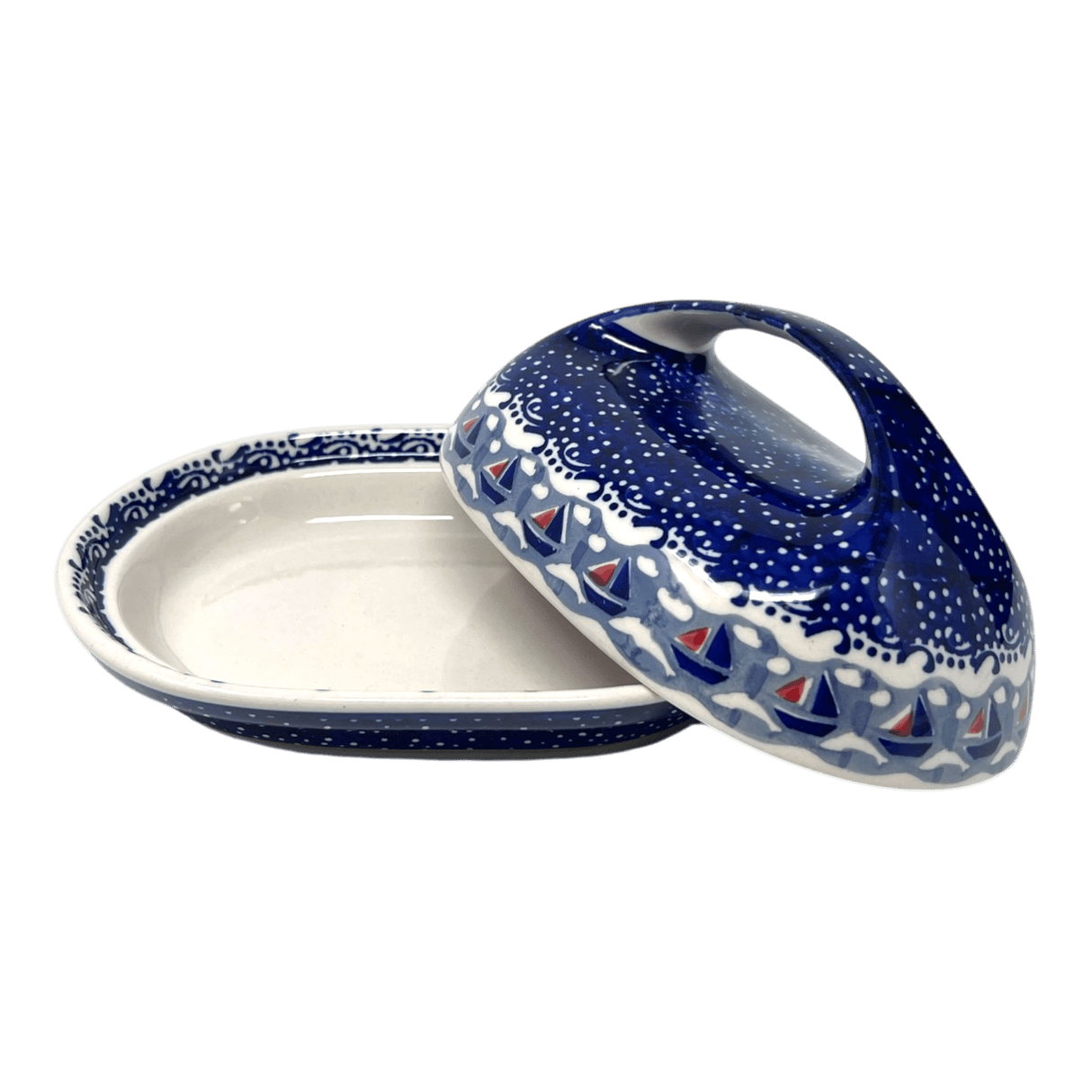 Butter Dish, Fancy, 5" x 7" in "Smooth Sailing" by Manufaktura | M077T-DPMA