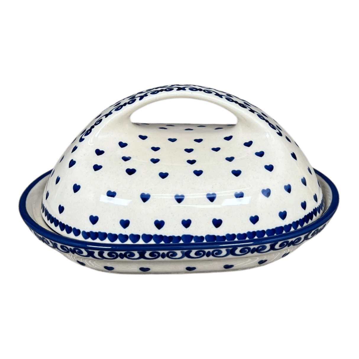 Butter Dish, Fancy, 5" x 7" in "Heartfelt Blue" by Manufaktura | M077T-PS02