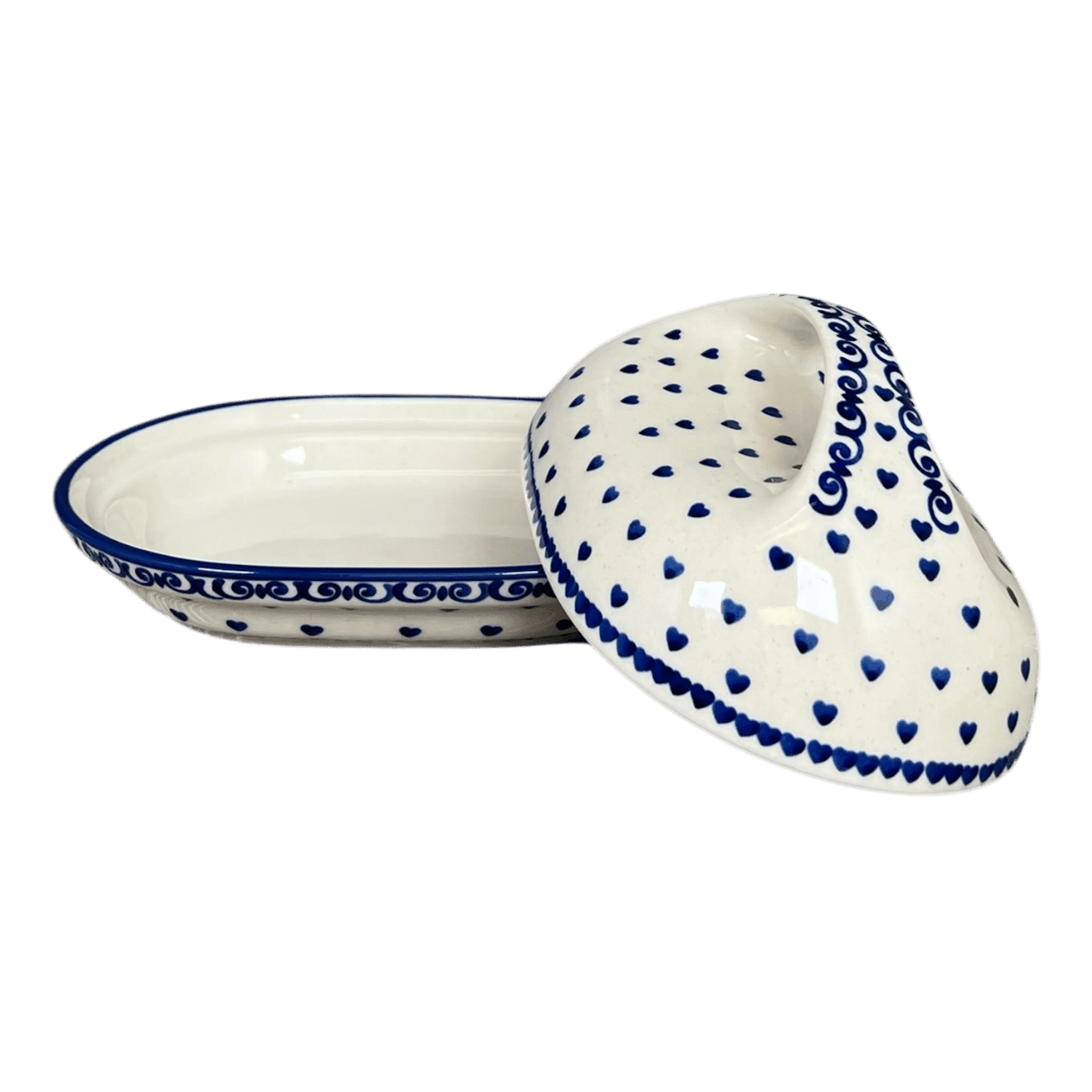 Butter Dish, Fancy, 5" x 7" in "Heartfelt Blue" by Manufaktura | M077T-PS02