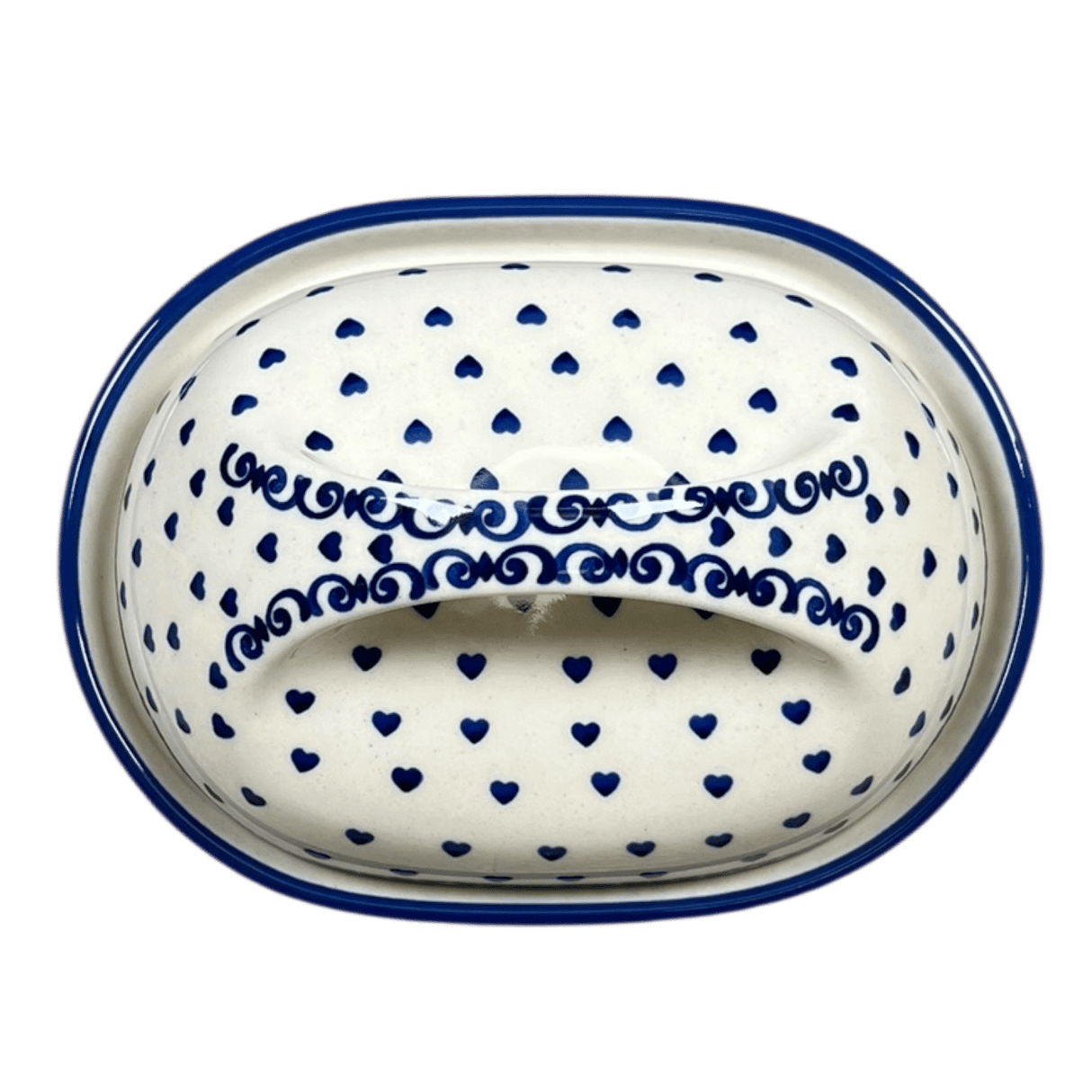 Butter Dish, Fancy, 5" x 7" in "Heartfelt Blue" by Manufaktura | M077T-PS02