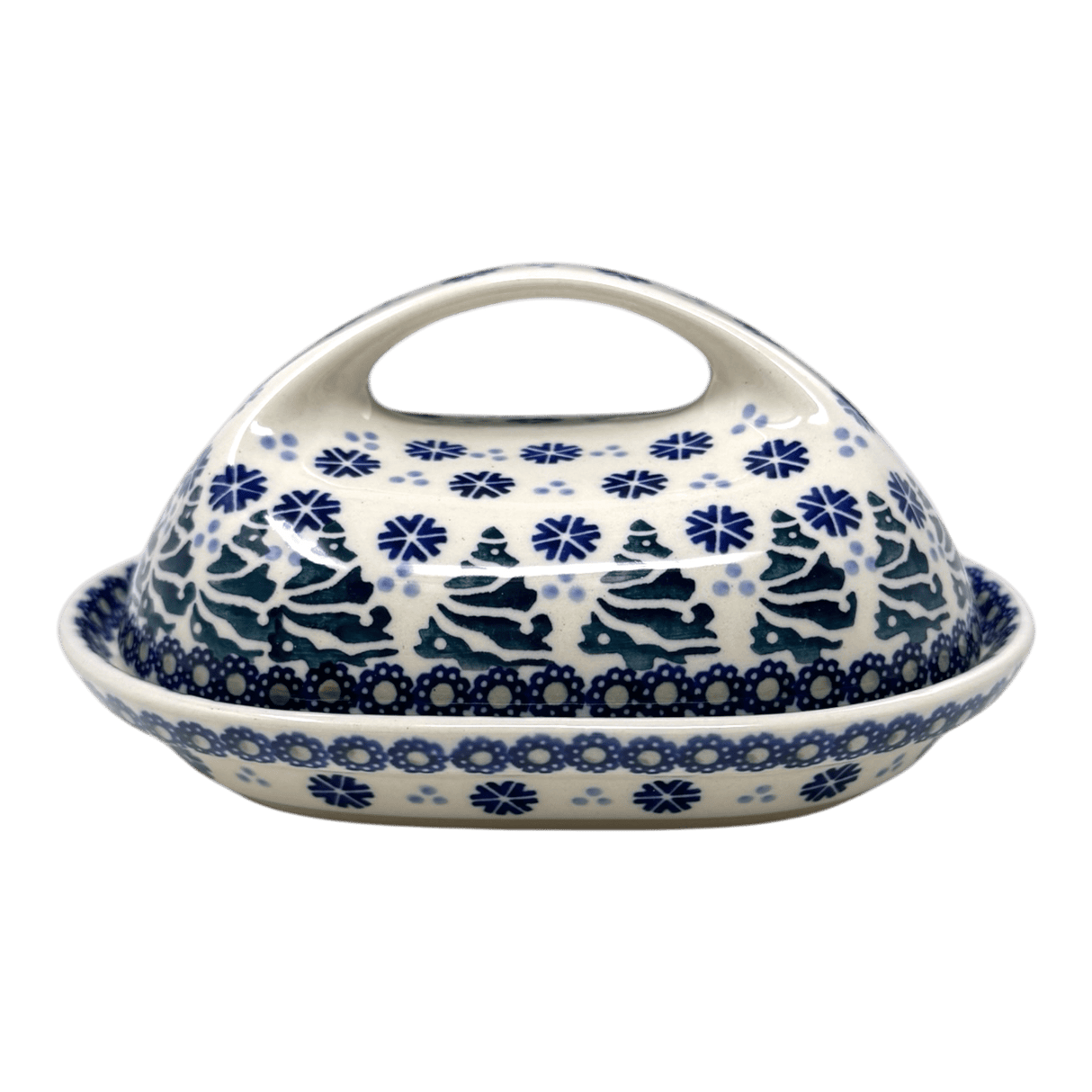 Butter Dish, Fancy, 5" x 7" in "Snowy Pines" by Manufaktura | M077T-U22