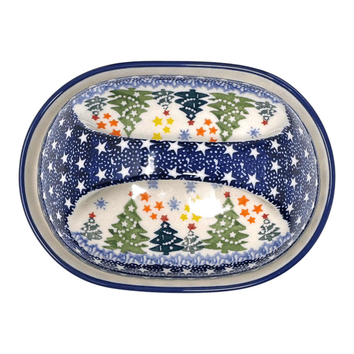 Butter Dish, Fancy, 5" x 7" in "Festive Forest" by Manufaktura | M077U-INS6
