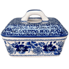 Polish Pottery Butter Box (Blue Life) | M078S-EO39 at PolishPotteryOutlet.com