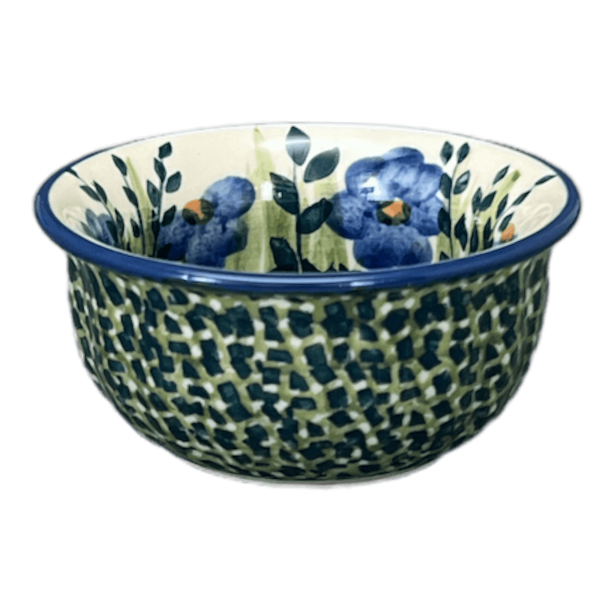 Bowl, Round, 3.5" in "Bouncing Blue Blossoms" by Manufaktura | M081U-IM03