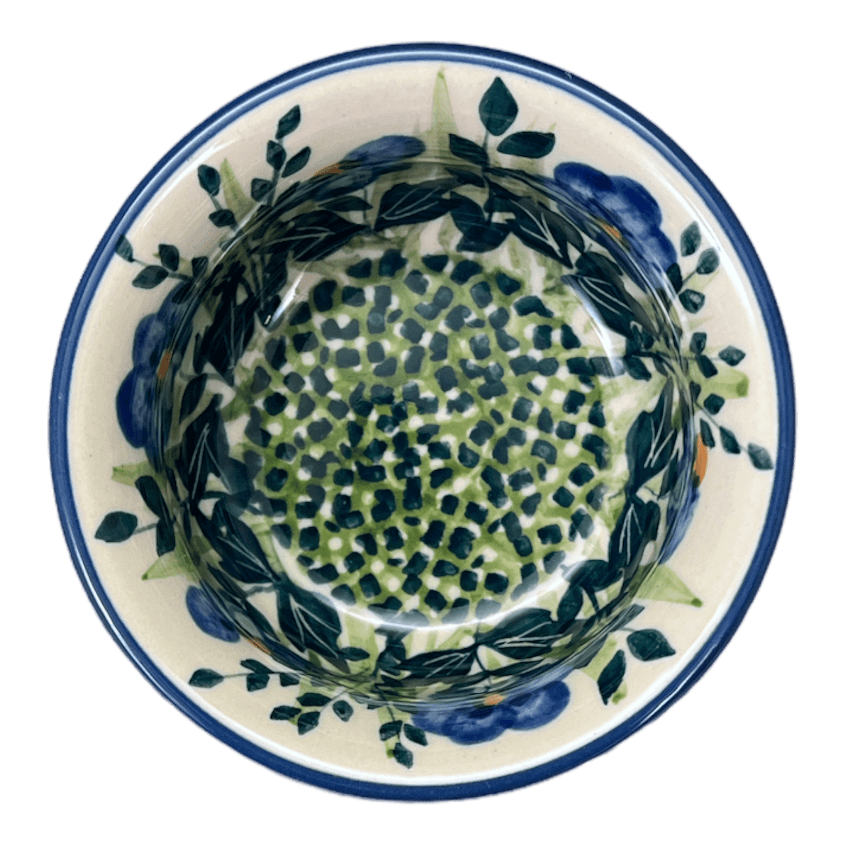 Bowl, Round, 3.5" in "Bouncing Blue Blossoms" by Manufaktura | M081U-IM03
