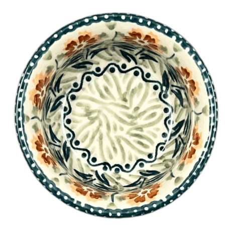 Bowl, Round, 3.5" in "Green Floral Vine" by Manufaktura | M081U-KLA