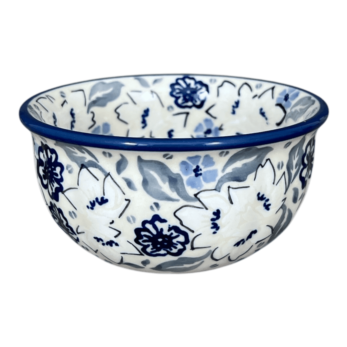 Bowl, Round, 4.5" in "Blue Polish Garden" by Manufaktura | M082S-JZ46