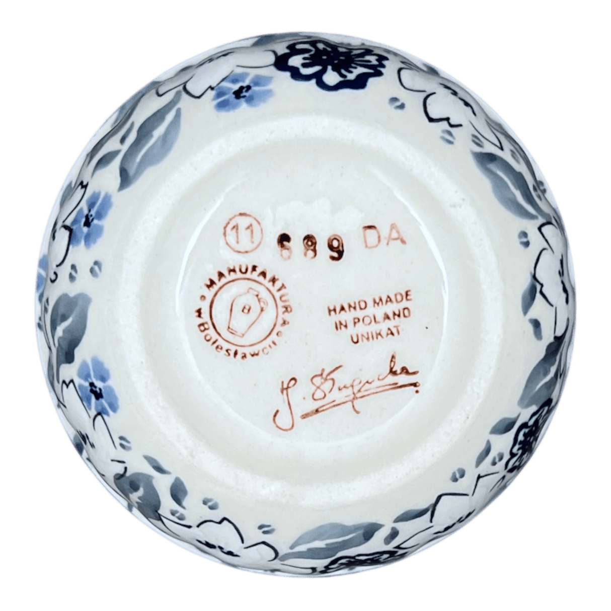 Bowl, Round, 4.5" in "Blue Polish Garden" by Manufaktura | M082S-JZ46