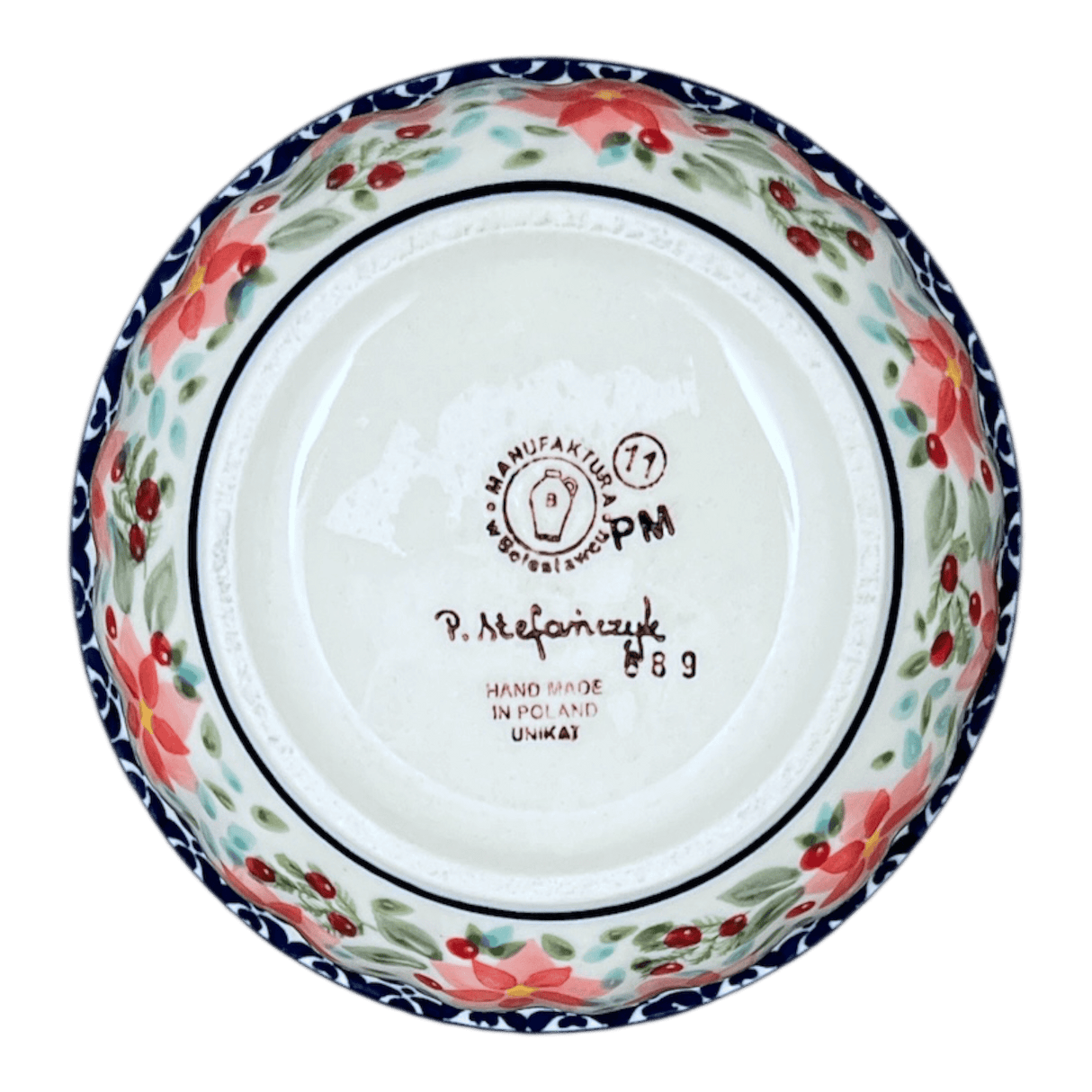Bowl, Round, 5.5" in "Pink Poinsettia" by Manufaktura | M083S-PS14