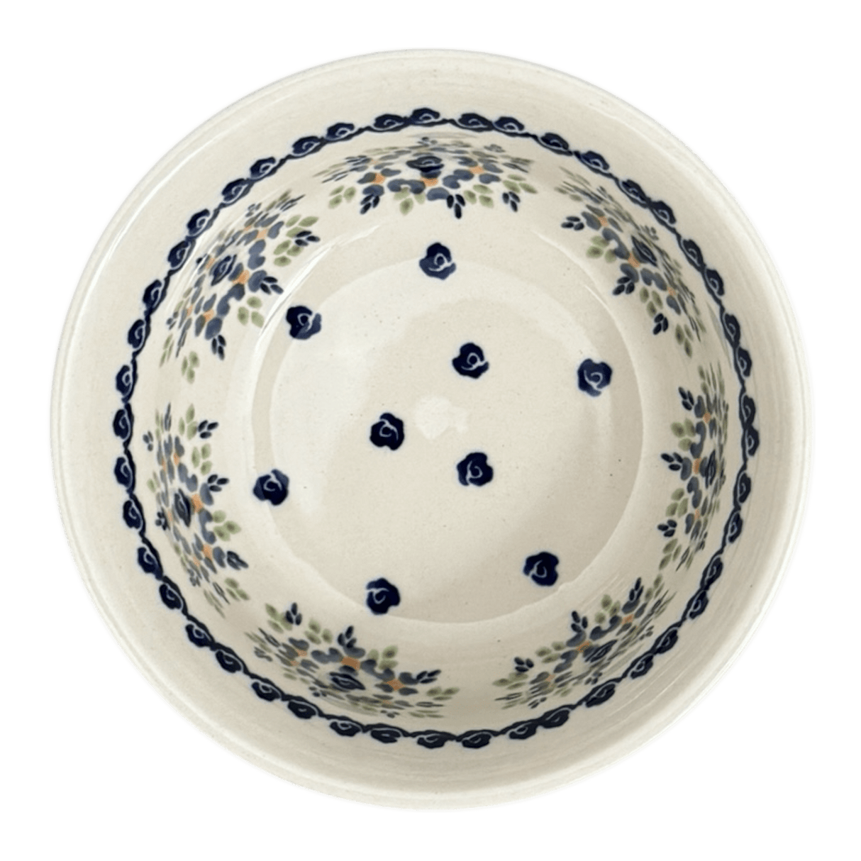 Bowl, Round, 5.5" in "Blue Rose Wreath" by Manufaktura | M083U-P318