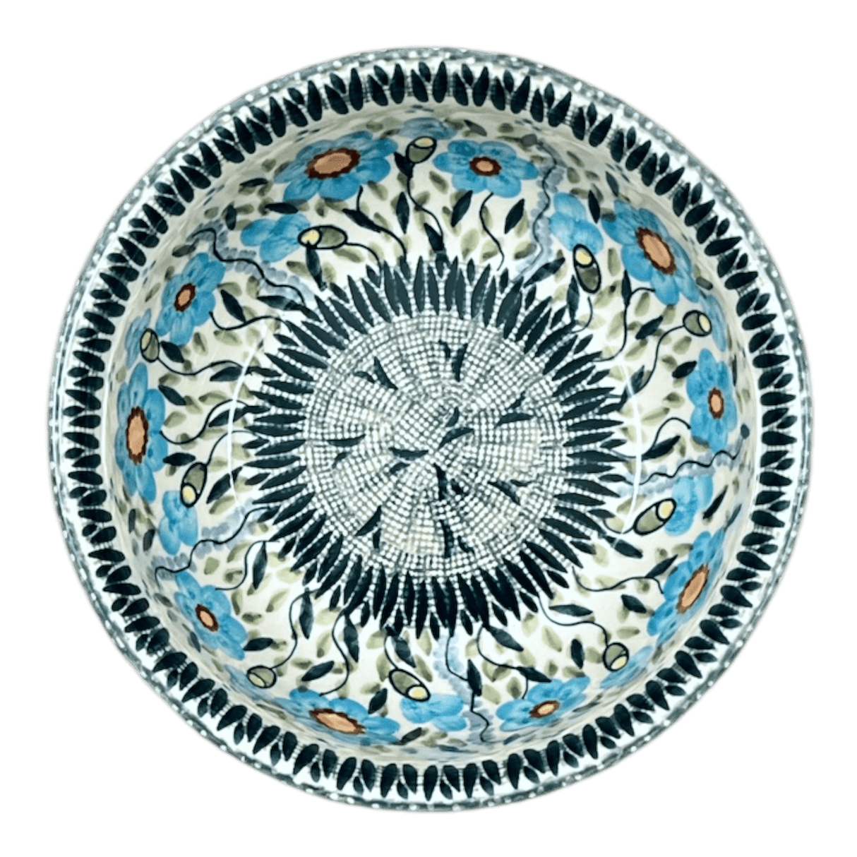Bowl, Round, 6.5" in "Baby Blue Blossoms" by Manufaktura | M084S-JS49