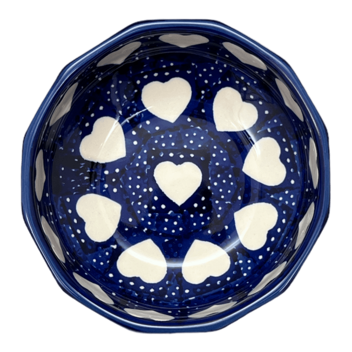 Bowl, Multiangular, 5" in "Sea of Hearts" by Manufaktura | M058T-SEA