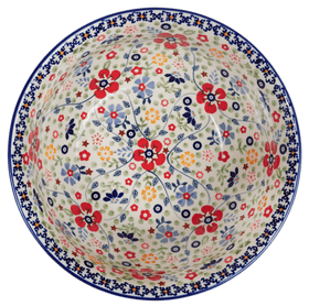 Polish Pottery 9" Bowl (Full Bloom) | M086S-EO34 Additional Image at PolishPotteryOutlet.com
