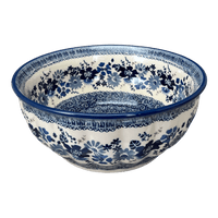 A picture of a Polish Pottery 9" Bowl (Blue Life) | M086S-EO39 as shown at PolishPotteryOutlet.com/products/9-bowl-blue-life-m086s-eo39