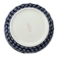 A picture of a Polish Pottery 11" Bowl (Peacock Dot) | M087U-54K as shown at PolishPotteryOutlet.com/products/11-bowl-peacock-dot-m087u-54k