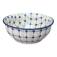 A picture of a Polish Pottery 11" Bowl (Diamond Quilt) | M087U-AS67 as shown at PolishPotteryOutlet.com/products/11-bowl-diamond-quilt-m087u-as67