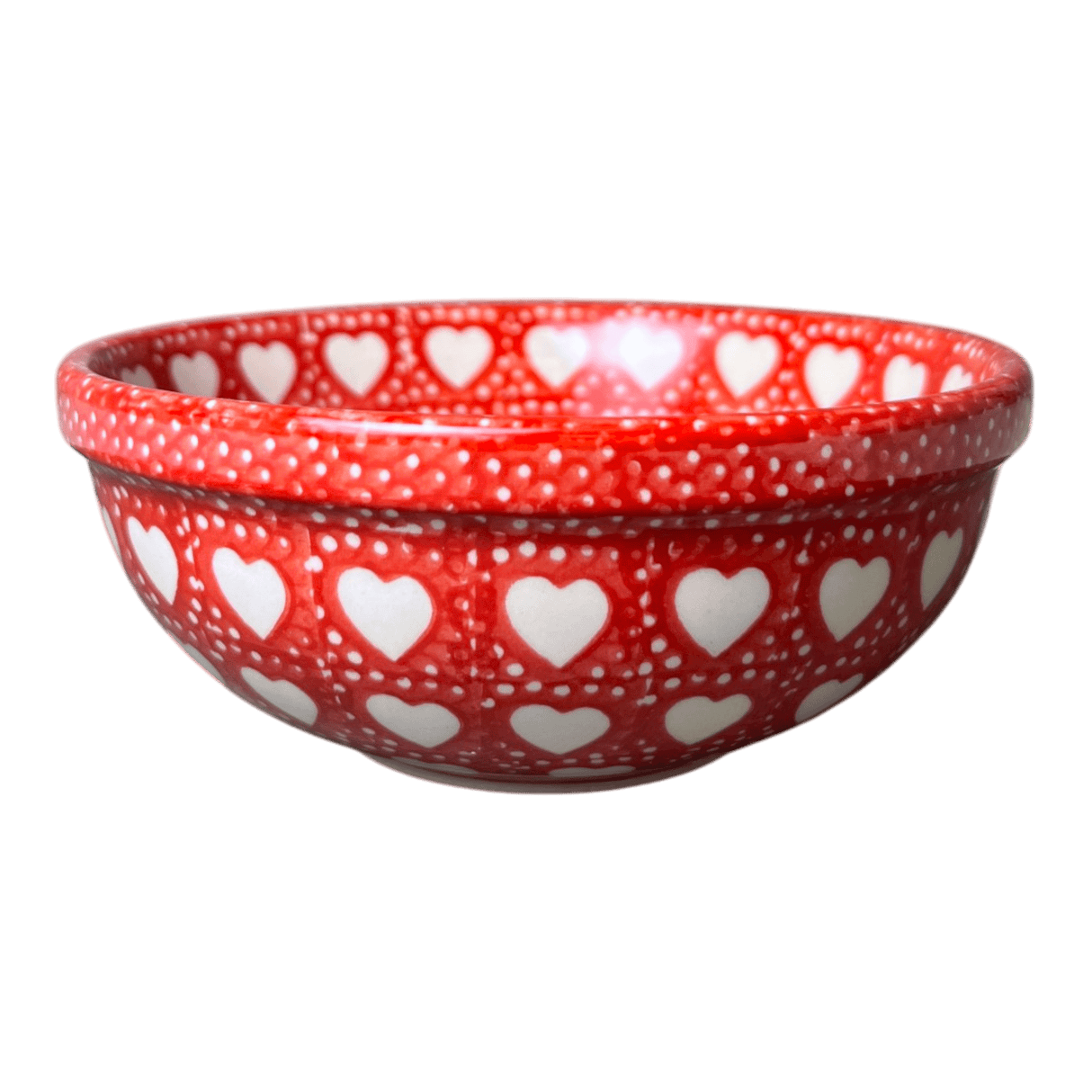 Bowl, Round, 6" in "Torrent of Hearts Red" by Manufaktura | M089T-SEMC