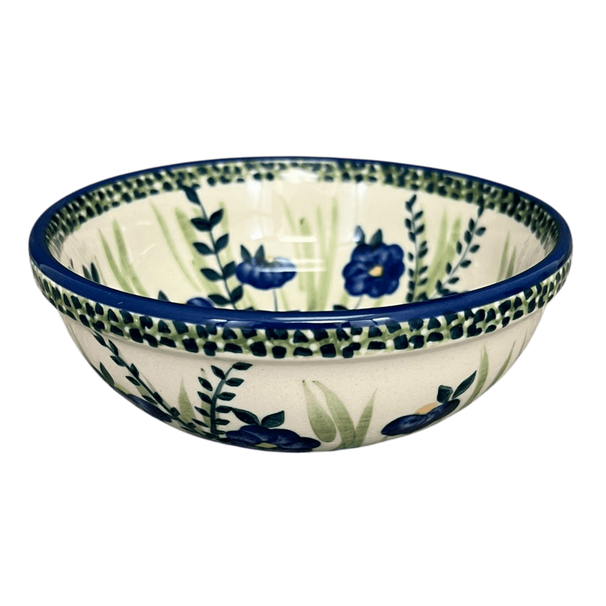 Bowl, Round, 6" in "Bouncing Blue Blossoms" by Manufaktura | M089U-IM03