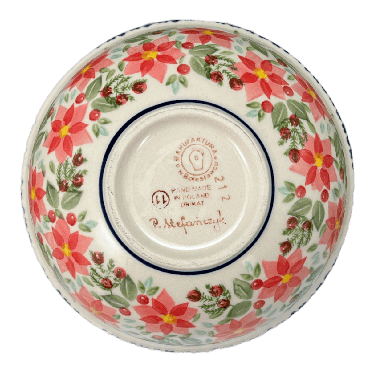 Bowl, Round, 6" in "Pink Poinsettia" by Manufaktura | M089S-PS14