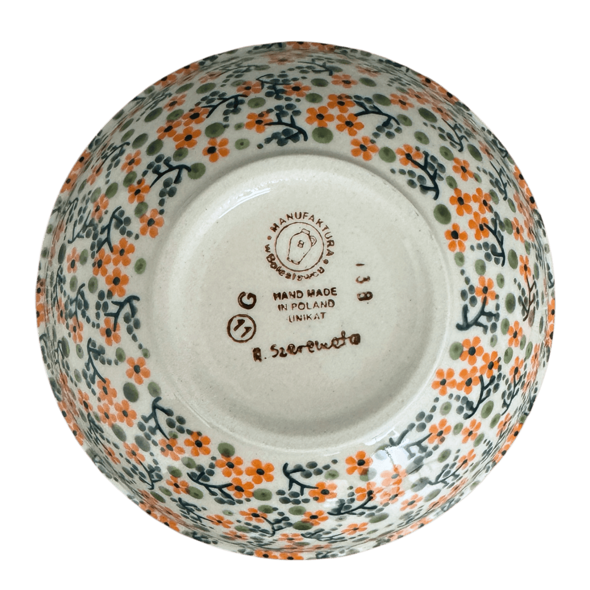 Bowl, Round, 6.75" in "Peach Blossoms" by Manufaktura | M090S-AS46