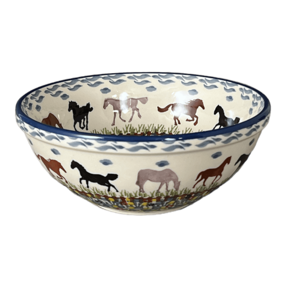 Bowl, Round, 6.75" in "Wild Horses" by Manufaktura | M090S-INK1