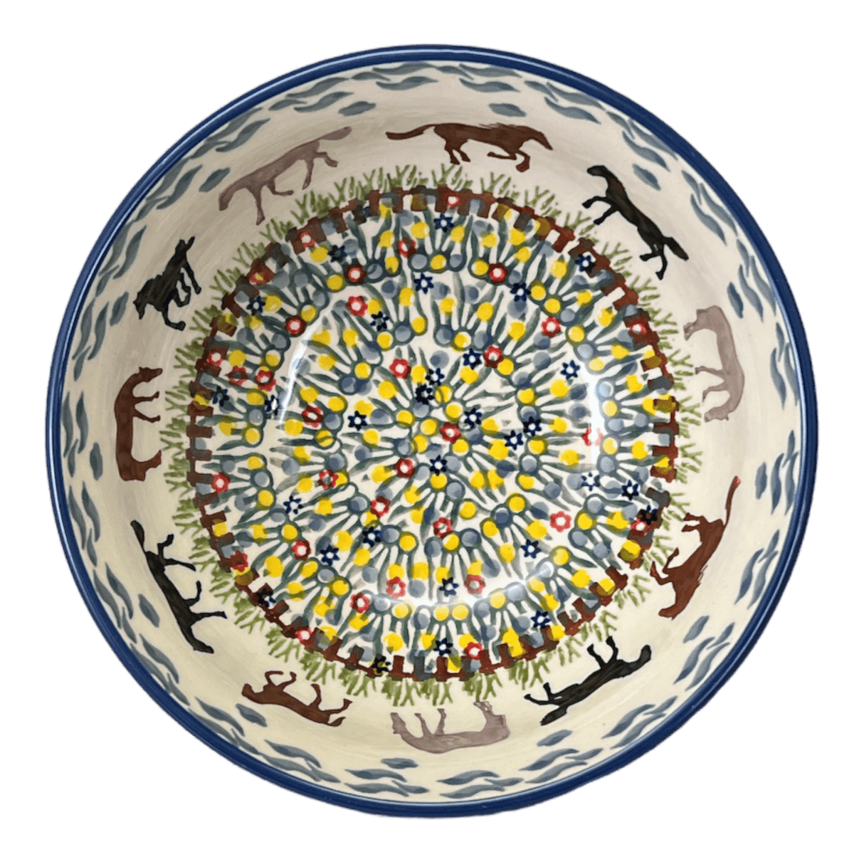 Bowl, Round, 6.75" in "Wild Horses" by Manufaktura | M090S-INK1