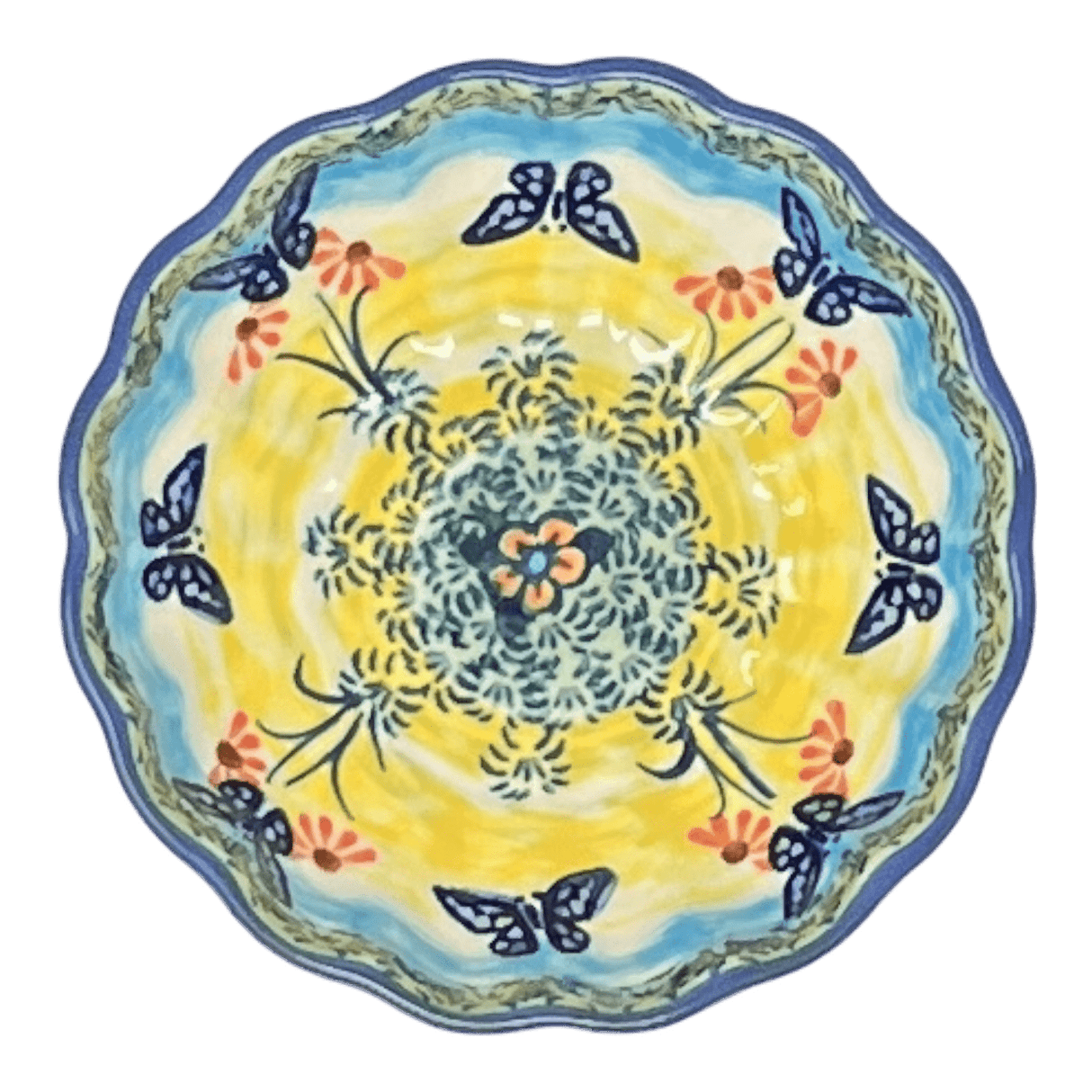 Bowl, Round, Blossom, 4.75" in "Butterflies in Flight" by Manufaktura | M094S-WKM