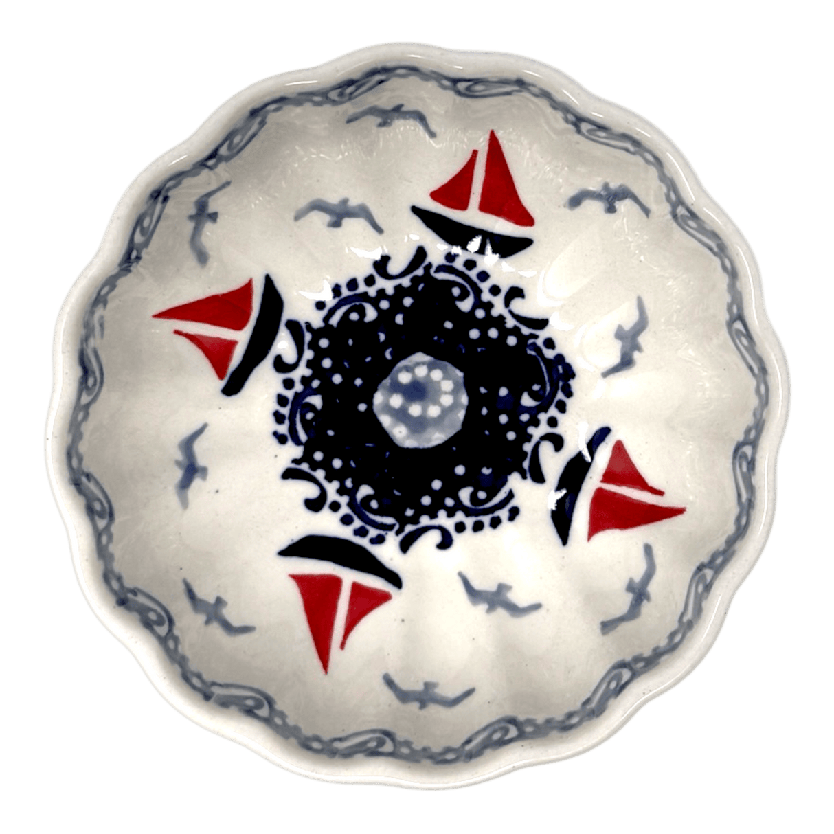 Bowl, Round, Blossom, 4.75" in "Smooth Seas" by Manufaktura | M094T-DPML