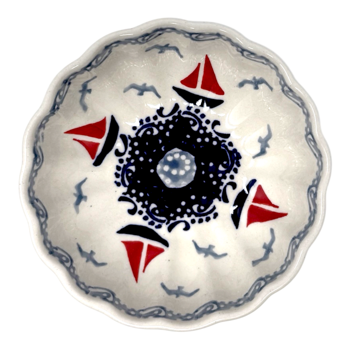 Bowl, Round, Blossom, 4.75" in "Smooth Seas" by Manufaktura | M094T-DPML