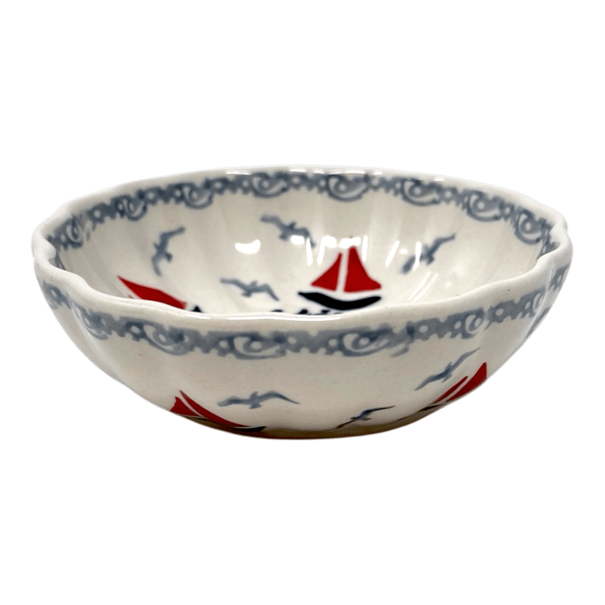 Bowl, Round, Blossom, 4.75" in "Smooth Seas" by Manufaktura | M094T-DPML