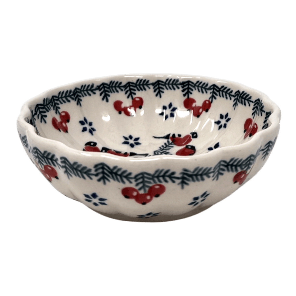 Bowl, Round, Blossom, 4.75" in "Red Bird" by Manufaktura | M094T-GILE