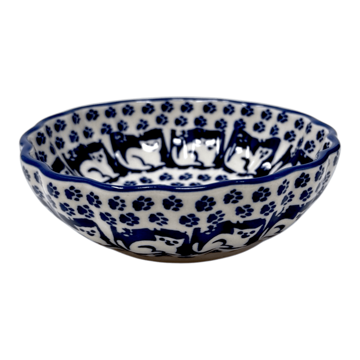 Bowl, Round, Blossom, 4.75" in "Kitty Cat Path" by Manufaktura | M094T-KOT6